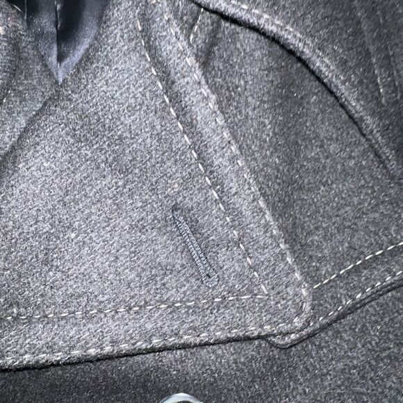 Vintage Esprit by campus Unisex black wool trench coat Lined made USA Small/38 - Picture 8 of 12